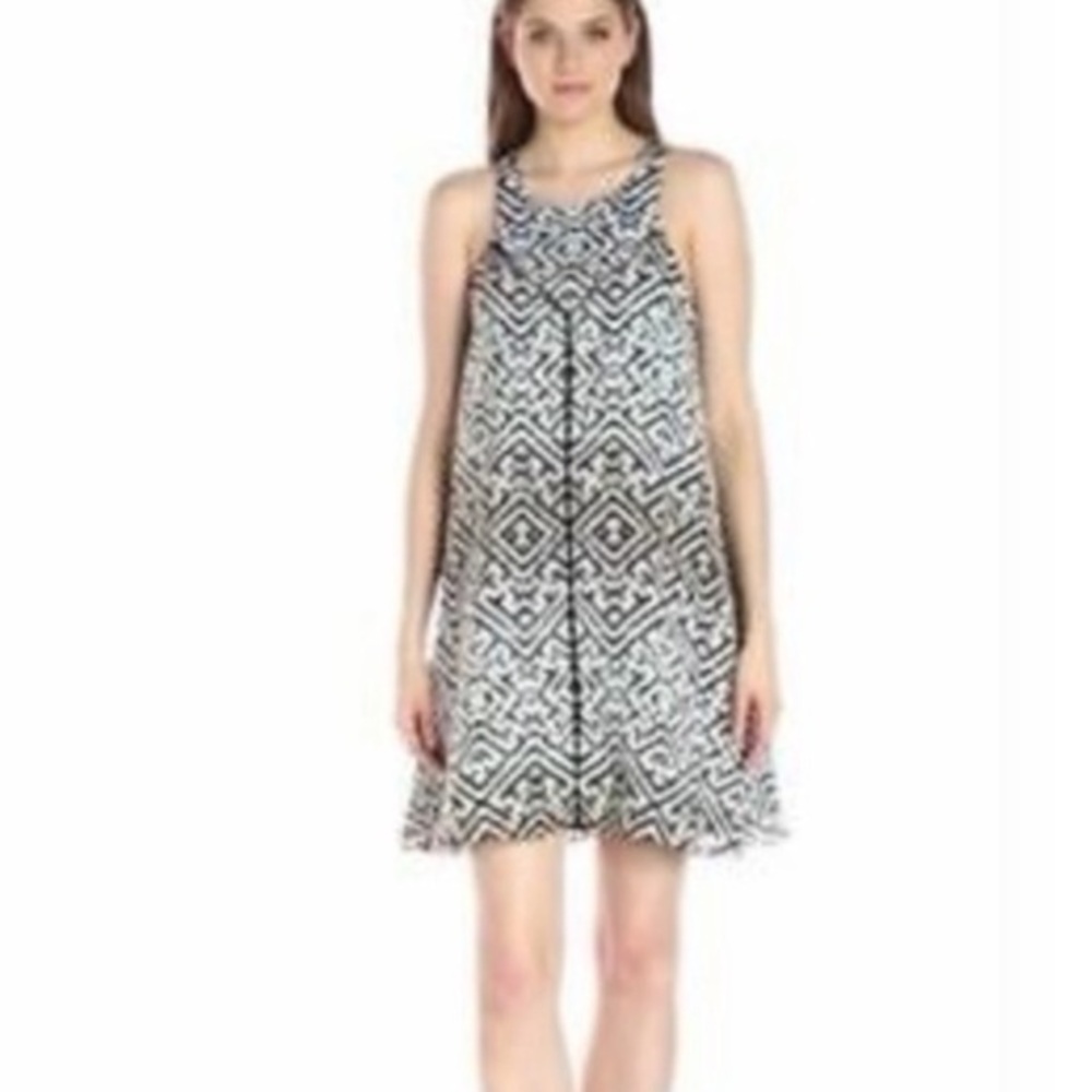RACHEL Rachel Roy Black and White Geometric Dress